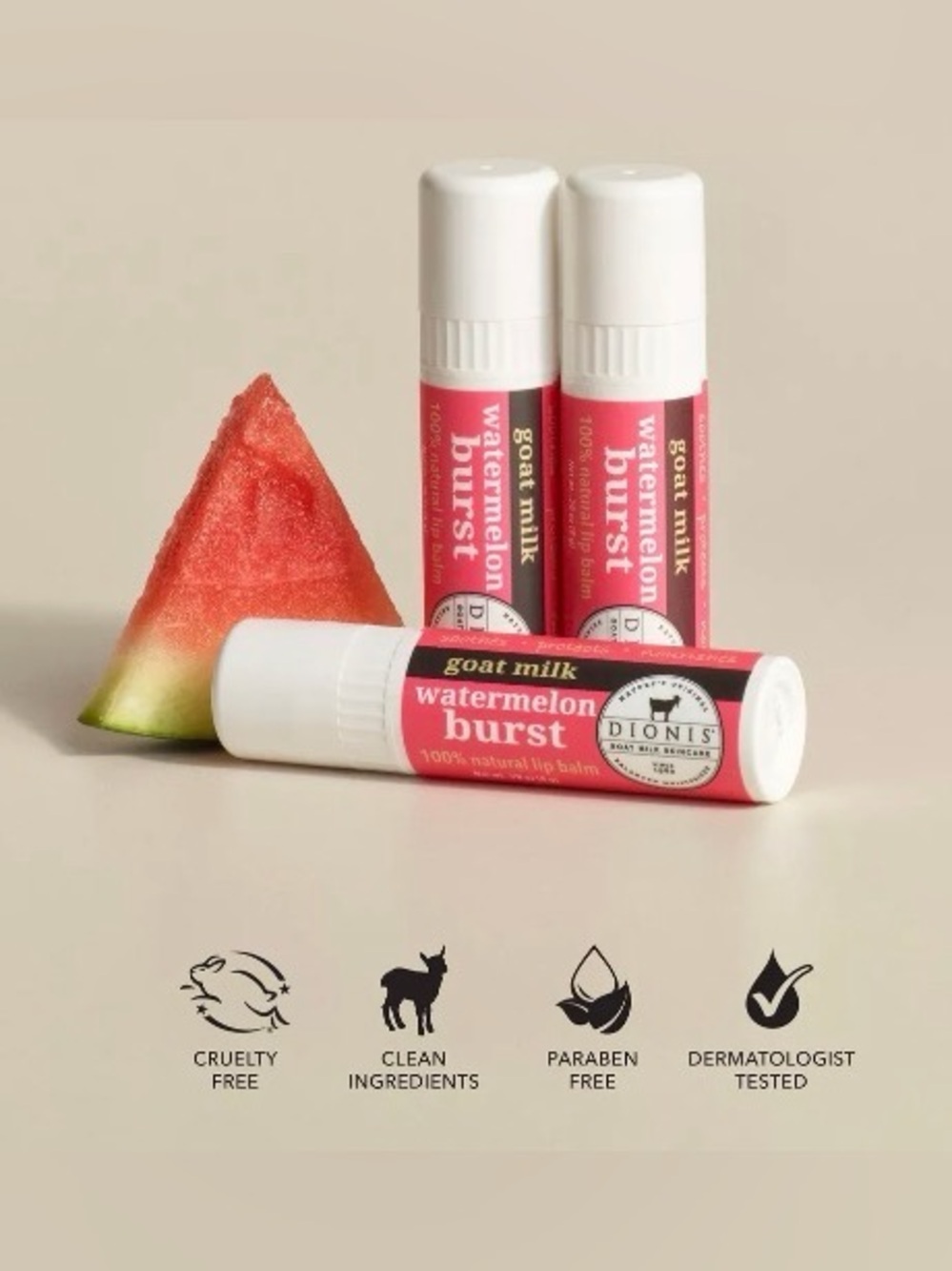 DIONIS Goat Milk Watermelon Burst Lip Balm: FULL SIZE (You Get 1)